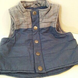 Modern 2016 Cat & Jack Puffer Vest Unisex Boy Baby(6-9mos) Snap Front Navy Grey